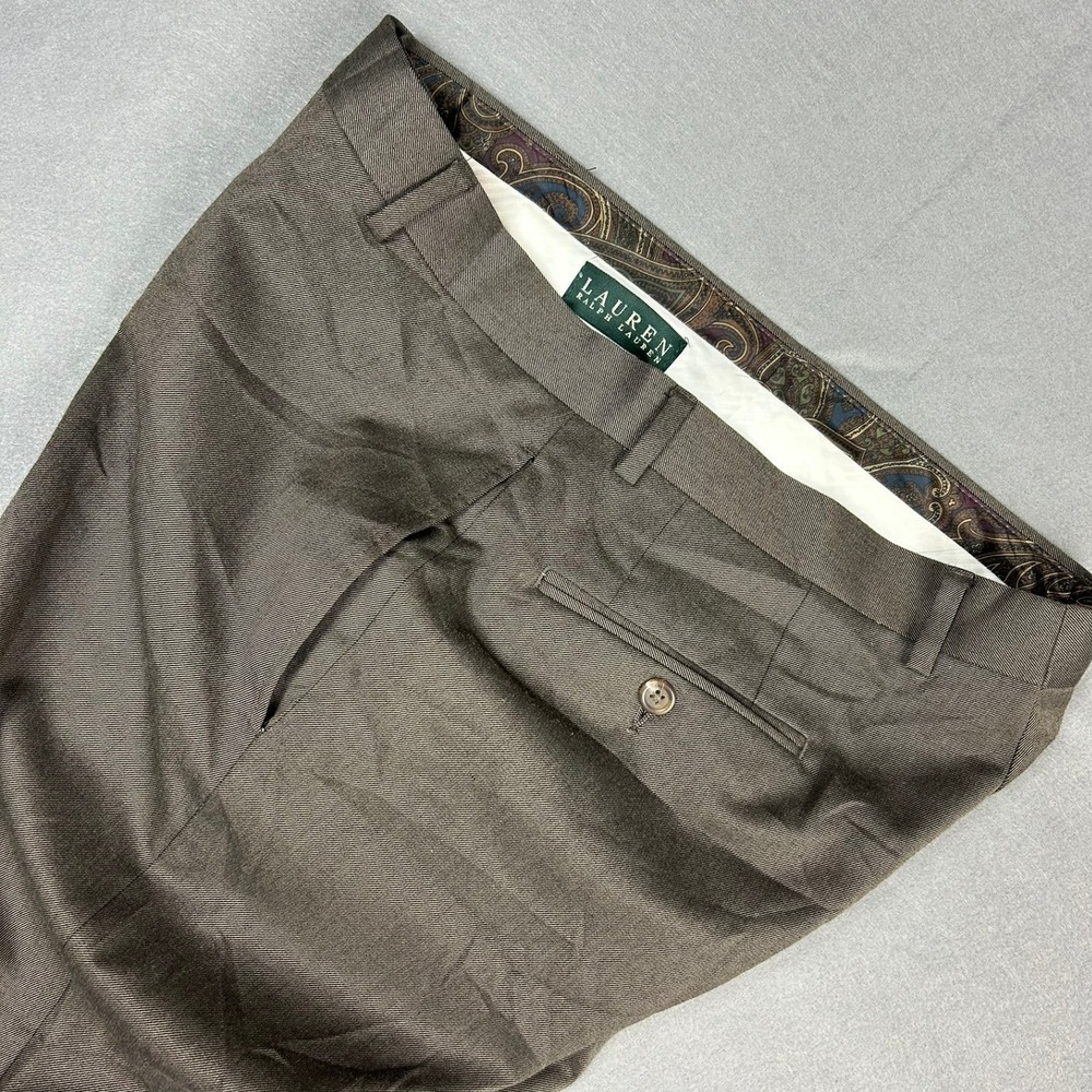 Lauren Ralph Lauren Dress Pants Flat Front Men 33x29 Brown